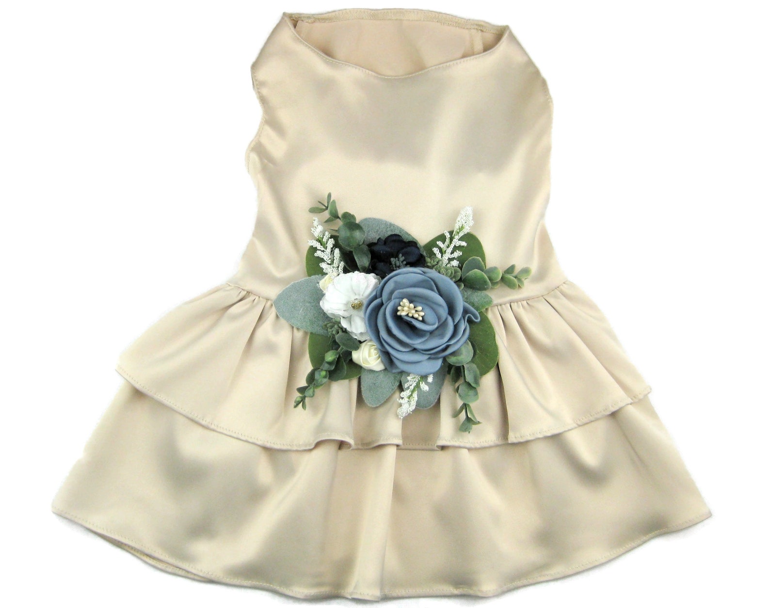 Wedding Dog Dress Dog Flower Girl Dress Dusty Blue Wedding Etsy