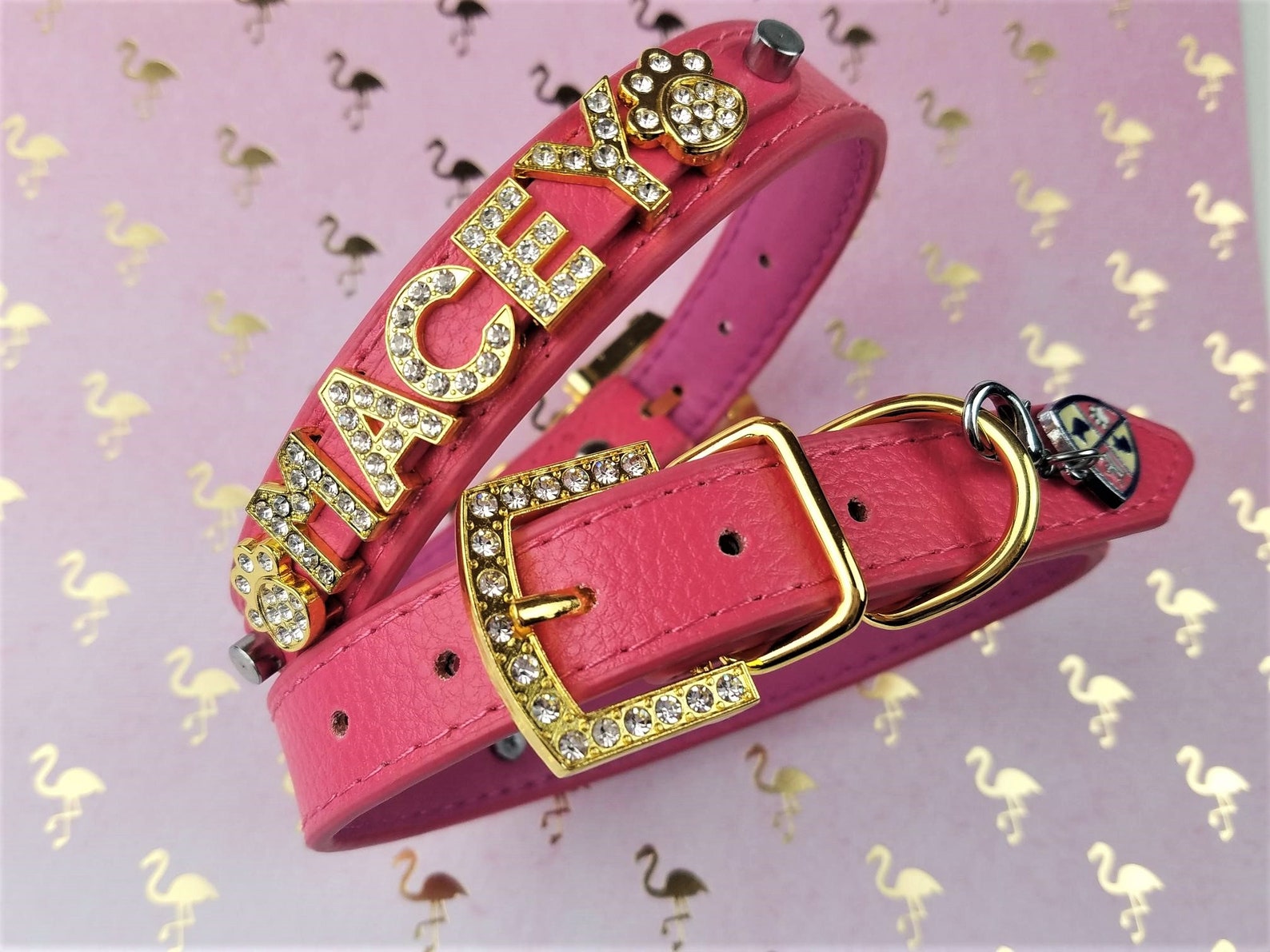 Bling Dog Collar Pink Flamingo Collar Pink Dog Collar Etsy
