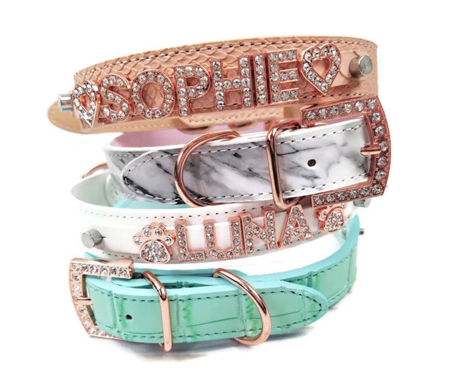 Custom Pet Collar Gifts for Pets Rose Gold Pastel Etsy