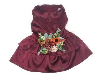 Wedding dog dress | Dog Flower girl Dress | Burgundy wedding | The Garnet | dog clothes XS-5XL | Fall Wedding