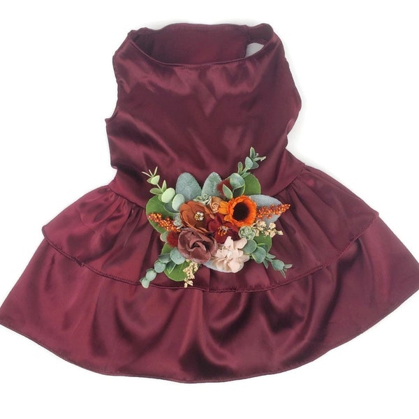 Wedding dog dress | Dog Flower girl Dress | Burgundy wedding | The Garnet | dog clothes XS-5XL | Fall Wedding