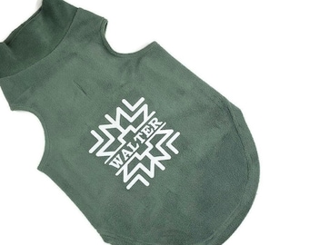 Snowflake Fleece dog sweater | Personalized dog sweater | XXS-5XL | 3 color options | Fits pets 3 lbs to 100 lbs