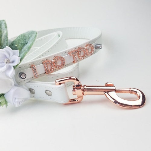 Wedding Dog Collar I DO TOO Collar and Leash 18 Color Etsy