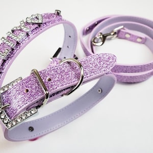 Lavender sparkle Dog and Cat Collar | Personalized Dog Collar | Dog name collar | Name dog collar | XXS-XXL
