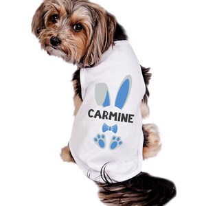 Blue Bunny Easter dog shirt | Personalized Easter dog tee | 2 Color options | XXS-5XL | Dog Lover | Easter shirt for dogs
