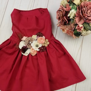 Burgundy dog dress discount