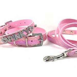 Quilted Shimmer Pink Dog Collar | Gifts for pets | XXS XS S M L XL | Personalized Dog Collar | Name Dog Collar | Pink Puppy Collar image 4