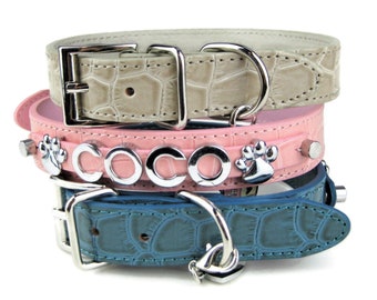 Dog Collar | Personalized Dog Collar | Choose Pink Blue or Gray | XS-XL | Dog collars with name