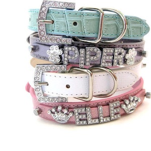 Bling Dog Collar | Gifts for pets | Pastel Collection | XXS XS S M L XL | Silver Bling|Personalized Dog Collar Personalized Gift