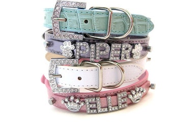 Bling Dog Collar | Gifts for pets | Pastel Collection | XXS XS S M L XL | Silver Bling|Personalized Dog Collar Personalized Gift