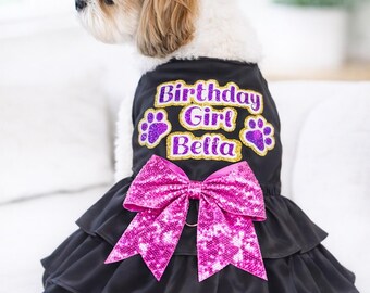 Pesonalized Dog Birthday dress | Birthday Girl Dog package | The Dark Diva | Girl Dog Birthday |  First Birthday