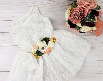 Dog wedding dress | Flower Dog Dress | Sage and blush wedding | XS-5XL  dog dress | dog wedding attire | The Gertrude