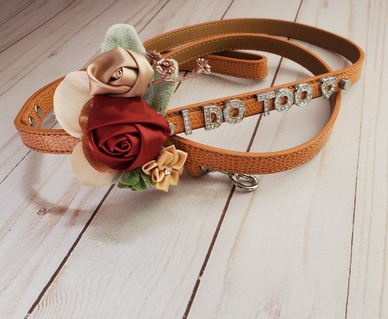 Wedding Dog Collar I DO TOO Collar and Leash 18 Color Etsy