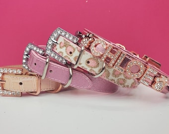 Die Nelken | Personalisierte Haustierhalsband | XXS-XXL | Hundehalsband personalisiert | Katzenhalsband rosa | Rosa Hundehalsband personalisiertes Geschenk