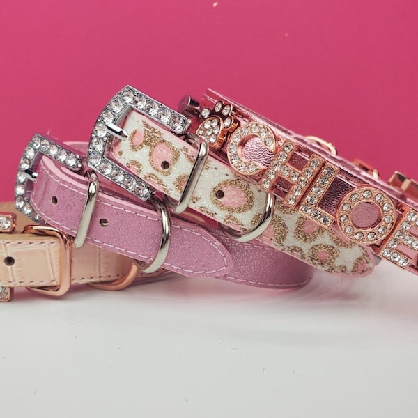 The Pinks | Personalized Pet collar | XXS-XXL | Personalized Dog Collar | Pink Cat Collar | Pink Dog Collar Personalized Gift