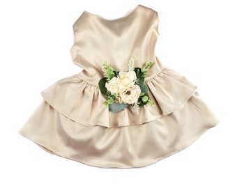 Wedding dog attire | Dog Flower girl Dress | Succulent wedding dog dress | dog clothes XS-XXXL | The Elsie
