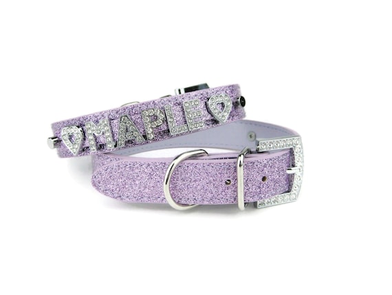 Lavender Sparkle Dog and Cat Collar Personalized Dog Collar
