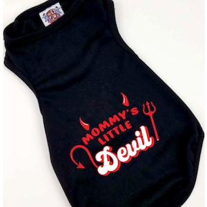 Koszulka Mommy's Little Devil Dog | Strój na Halloween dla psa | XS-5XL | Strój na Halloween dla psa | Śmieszna koszulka dla psa