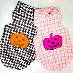 Houndstooth Pumpkin Dog Sweater | 3 Color choices | Halloween Pet Costume | XXS-5XL | Fits pets 3 to 100 lbs | costume for big dogs