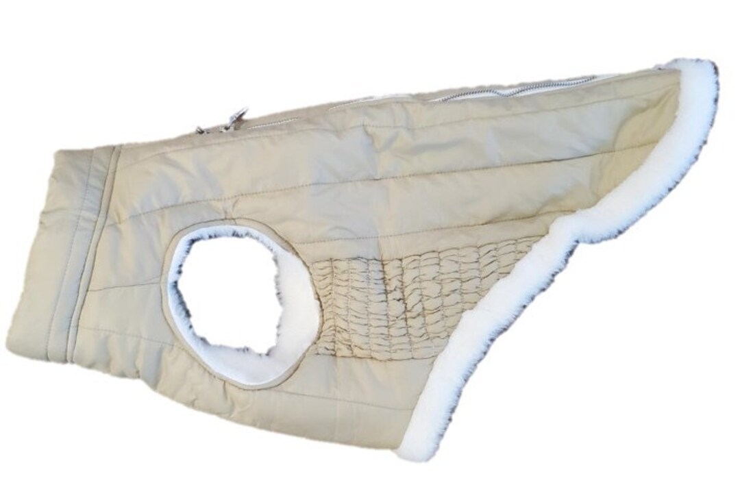 Desert Sand Dog Coat Faux Fur Lined XXS5XL Light Beige Dog Jacket Faux