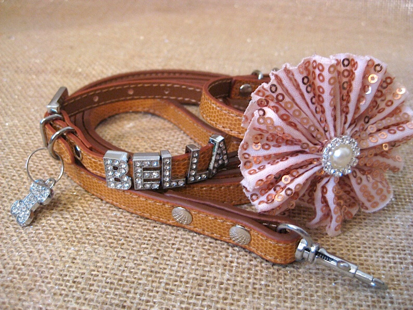 XXS Dog Collar Personalized Dog Collar with flower slider Etsy