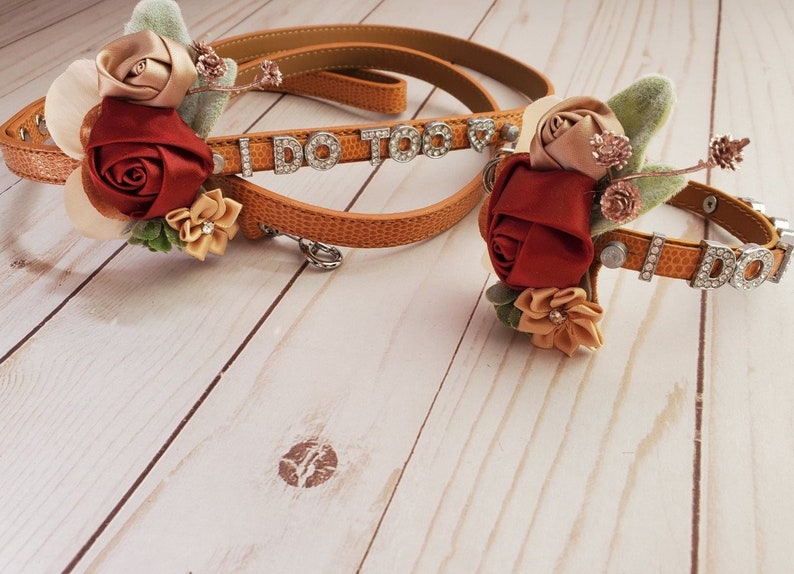 Wedding Dog Collar I DO TOO Collar and Leash 18 Color Etsy