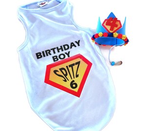 Dog Birthday | Personalized Superhero Boy Dog package | Dog birthday |Boy Dog Birthday |  Puppy Birthday outfit