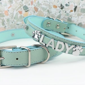 Sea Glass Dog Collar | Personalized Dog Collar | Dog name collar | aqua cat collar | Personalized cat collar | Blue collar Personalized Gift