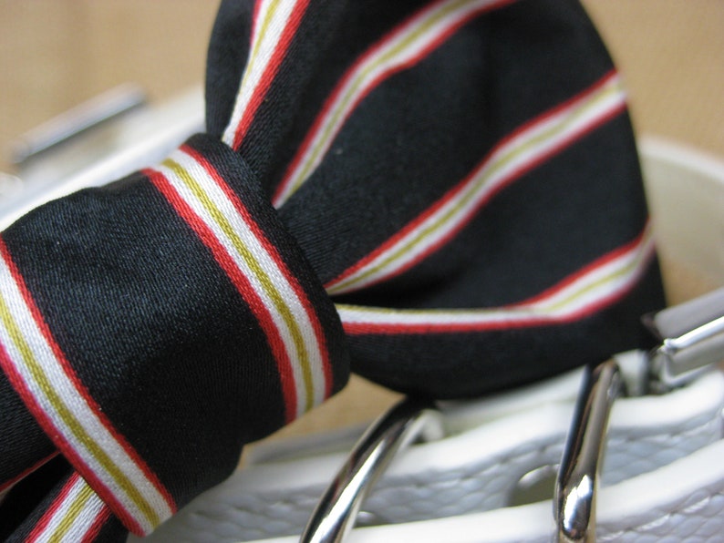 Black, red, and gold bow tie collar Dog Bow tie Dog wedding bow tie Dog Tuxedo collar Black and white wedding image 3