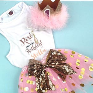 Dog Birthday outfit | Rosé Birthday Dog package | Dog birthday | Girl Dog Birthday | Personalized Birthday dog shirt