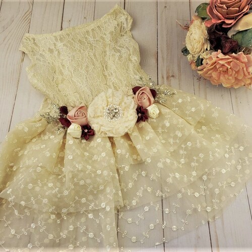 Wedding Dress for Dog Dog Flower Girl Dress the Rosalita Etsy