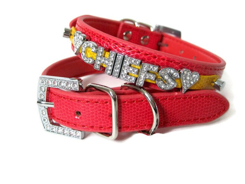 Chiefs Dog Collar KC Chiefs Collar Matching Leash KC | Etsy