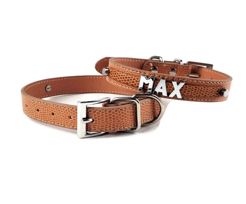 Saddle Brown Personalized Dog Collar Gifts for Pets XXS XS Etsy