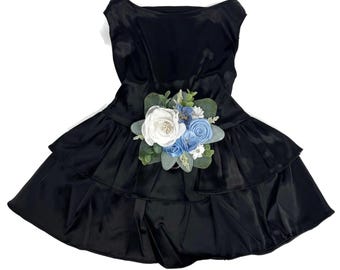 Black satin dog dress | The Osie | 10 color options | Dog Flower girl Dress | Formal Dog Dress | Wedding dog dress | dog clothes XS-5XL