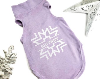 Snowflake Fleece dog sweater | Personalized dog sweater | XXS-5XL | 3 color options | Fits pets 3 lbs to 100 lbs | Dog Christmas sweater