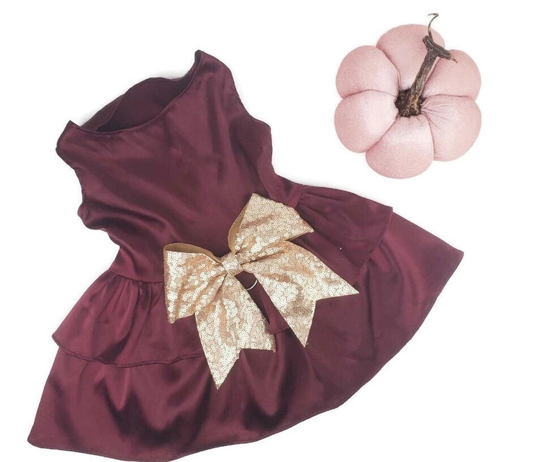 Wedding Dog Dress Dog Flower Girl Dress Wine and Copper Etsy