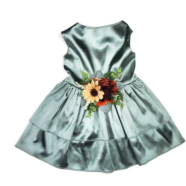 Wedding dog dress | Silver Sage Wedding | 11 color choices | Dog Flower girl Dress | The Scarlett | dog clothes XXS-5XL | Outdoor Wedding