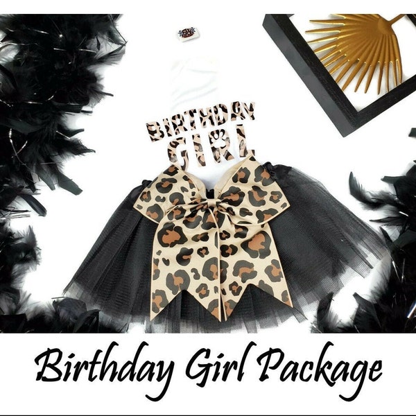 Dog Birthday Party | Birthday girl Dog package | Cheetah Birthday outfit | Birthday Dog | Size XS- 5XLv| Leopard birthday for dog