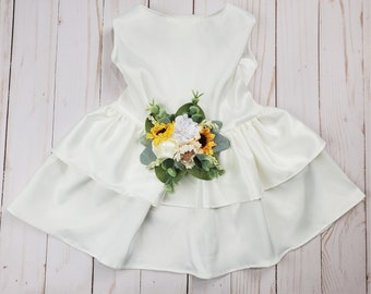 Sunflower dog dress | Dog Flower girl Dress | The Tortola | 12 color choices | Sunflower Succulent wedding dog dress | XXS-5XL