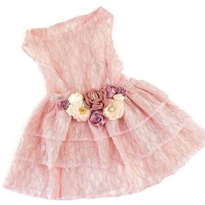 Wedding dog dress | Dog Flower girl Dress | The Josefina | Mauve, Blush, and ivory wedding dog dress | dog clothes XS-5XL | pink dog dress