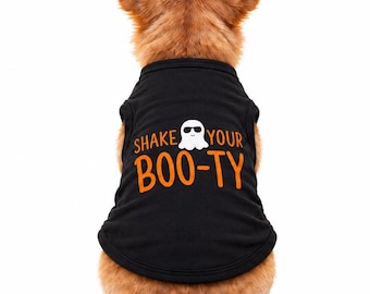 Shake Your Boo-Ty Funny Dog Shirt, Custom Halloween Dog Costume, Fits 3-95 lbs XXS-5XL, Ghost Graphic Pet Tee