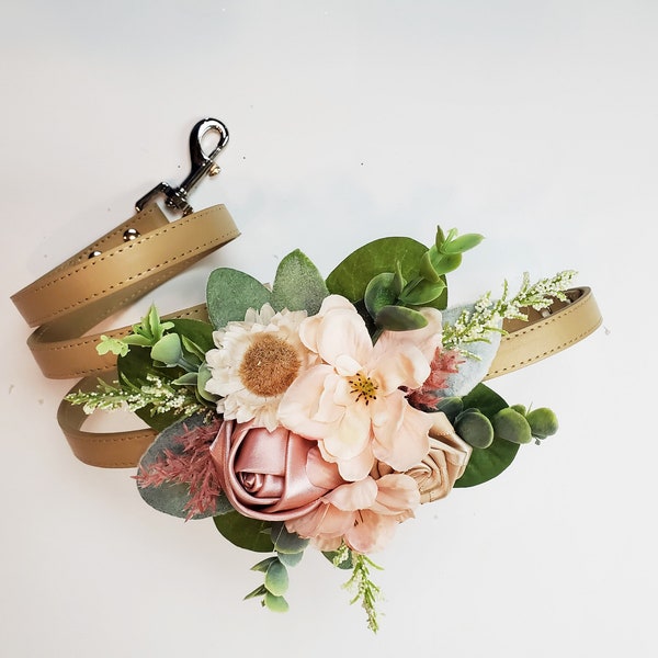 Succulent Wedding Collar | Succulent Flowers  | S M L XL XXL | Flower Dog collar | Wedding Dog Collar | Blush Wedding | The Bloom