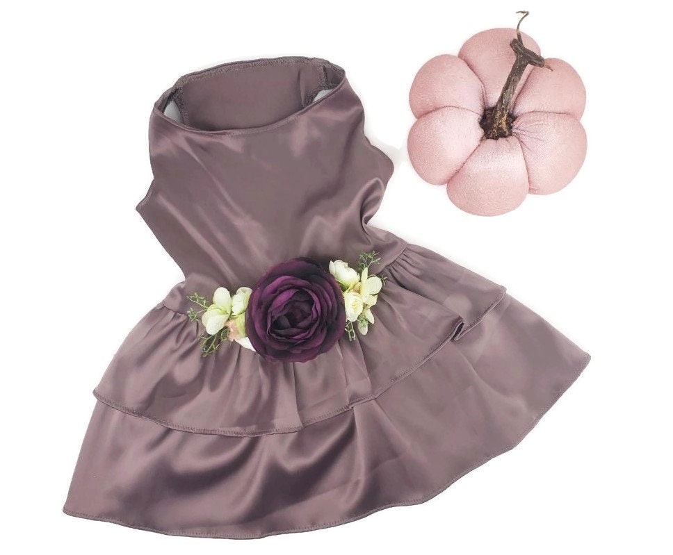 Wedding Dog Dress Dog Flower Girl Dress Plum and Dusty Etsy UK