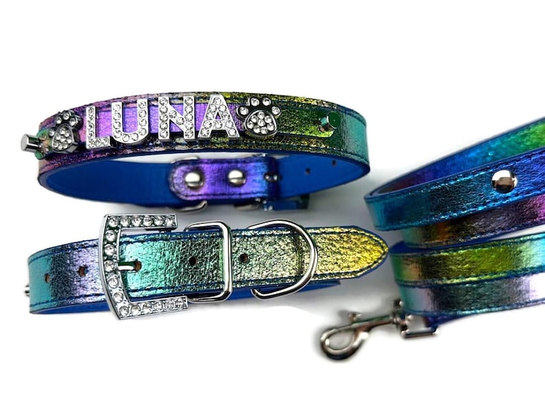 Celestial Dog Collar | Personalized Dog Collar | Dog name collar | Celestial cat collar | Cosmic Dog Collar | Star Galaxy Dog Tag image 2