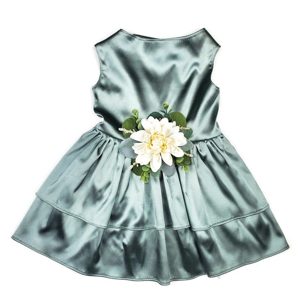 Wedding dog dress | Silver Sage Wedding | 11 color choices | Dog Flower girl Dress | The Emmie | dog clothes XXS-5XL | Outdoor Wedding