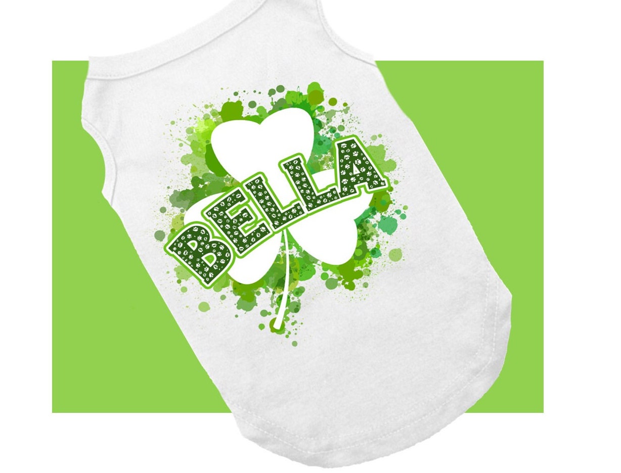 3er Pack ärmellose Hundeshirts – St. Patrick’s Day Design Mit Kleeblättern, Für Kleine & Mittlere Hunde