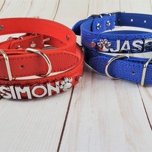 Red Personalized Dog Collar Gifts for pets XXS XS S M L XL Personalized Dog Collar Name Dog Collar Boy Dog Collar image 2