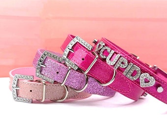 Bling Dog Collar Sparkle Collection | XXS XS S M L | Personalized Dog Collar | Pink Dog Collar Personalized Gift
