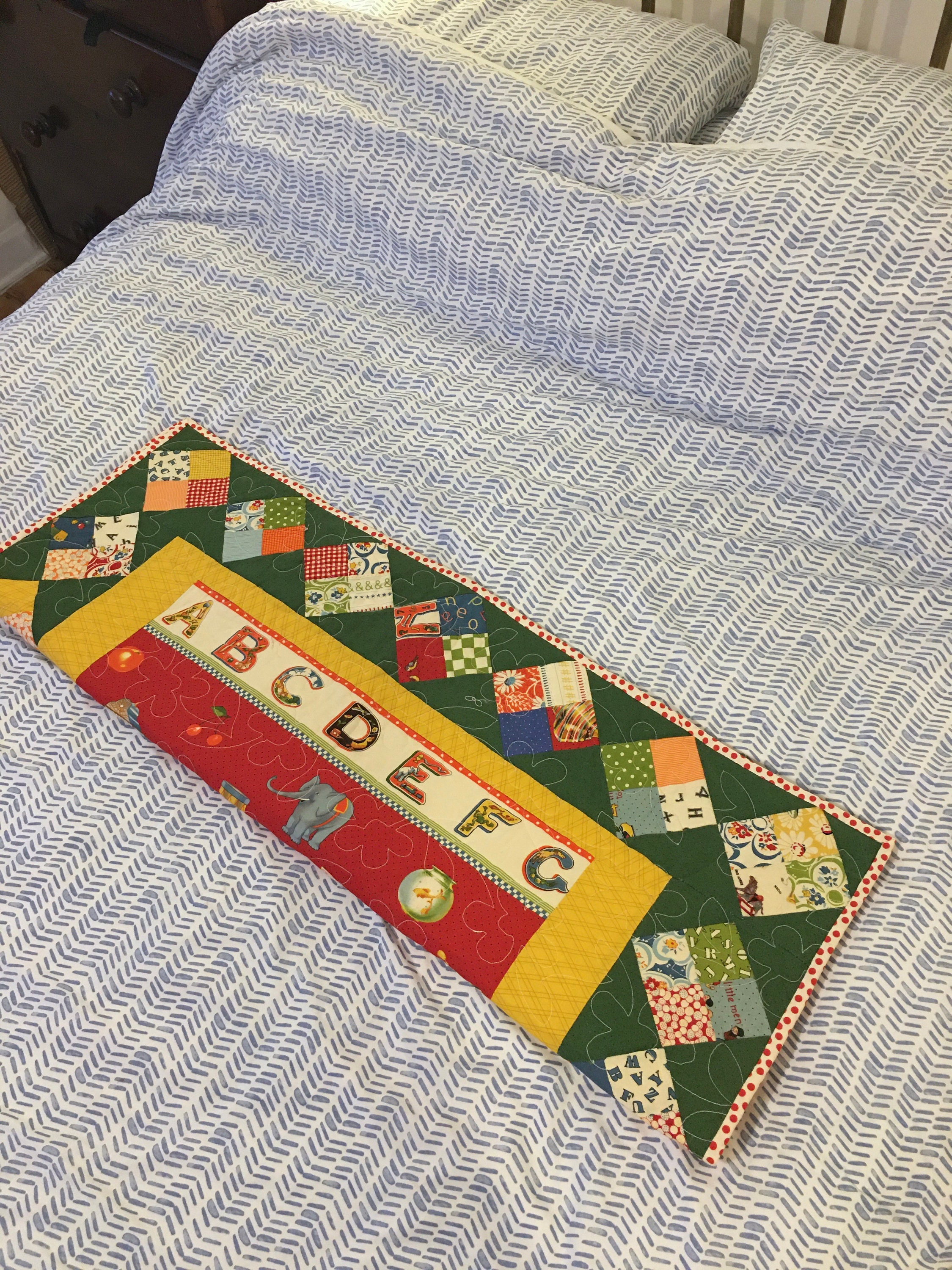 Alphabet & Numbers play matt and blanket for baby cot Etsy