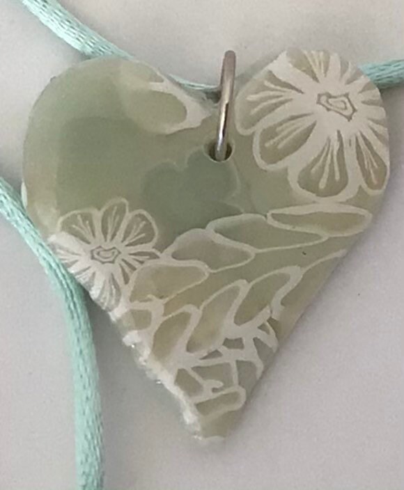 Handmade Polymer Clay Heart Necklace Sterling Silver Lobster Etsy UK